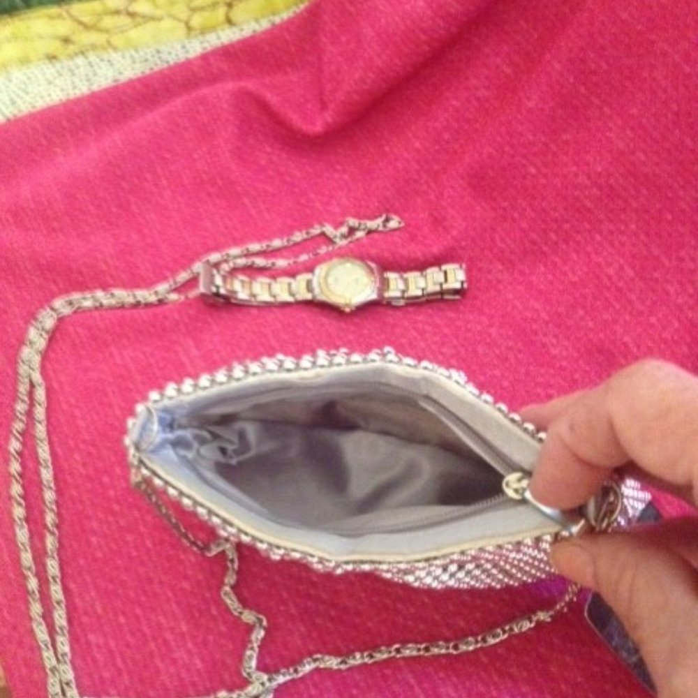Crossbody Silver Tone Metal Evening Bag (NWT) - Picture 4 of 7